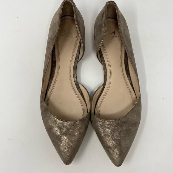 Marc Fisher Sunny D'Orsay Pointed Toe Flats Women's 7 Silver Work Office - Picture 3 of 9
